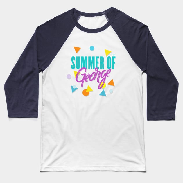 Summer Of George // 90s Memphis Aesthetic Design Baseball T-Shirt by DankFutura